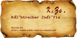 Kühtreiber Zsófia névjegykártya
