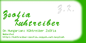 zsofia kuhtreiber business card